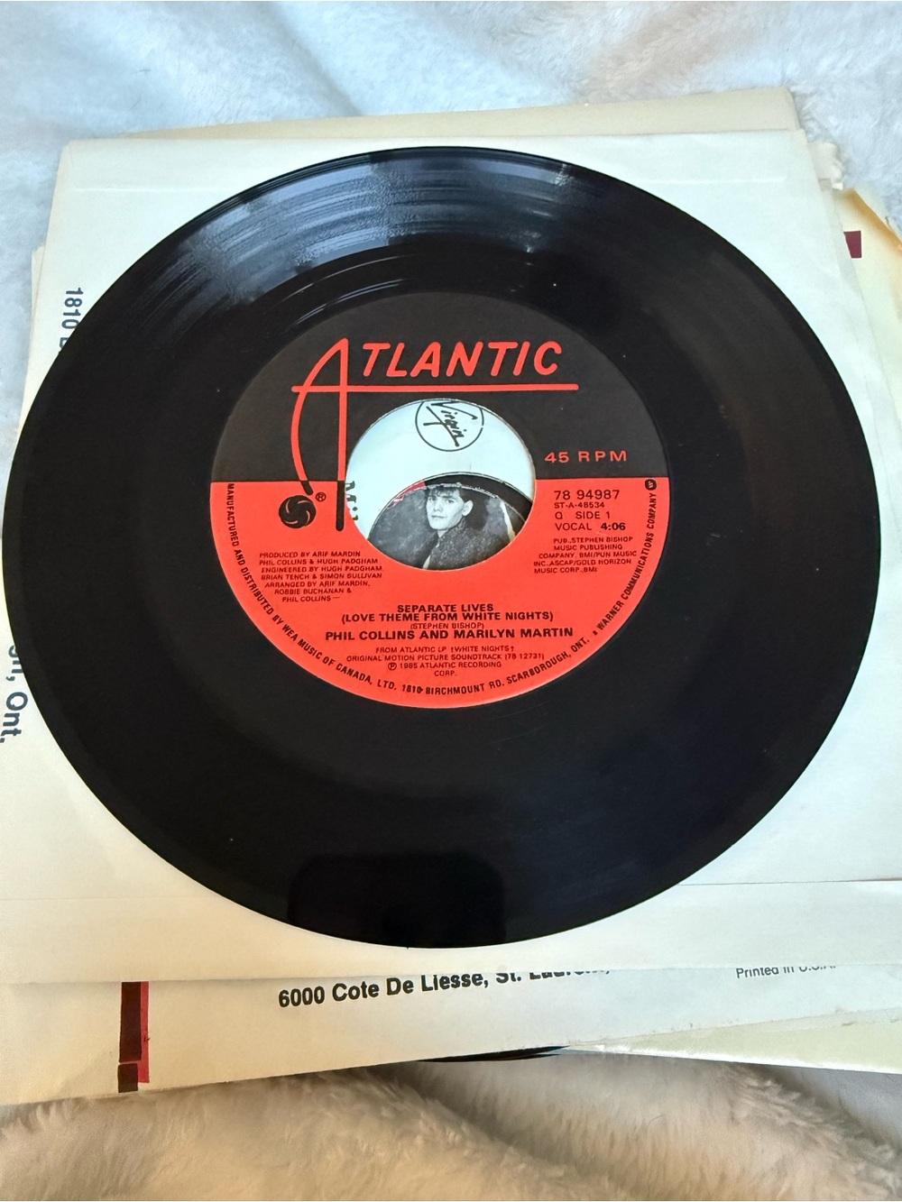 🌑5/$12 Phil Collins Separate lives/I don’t wanna know 45